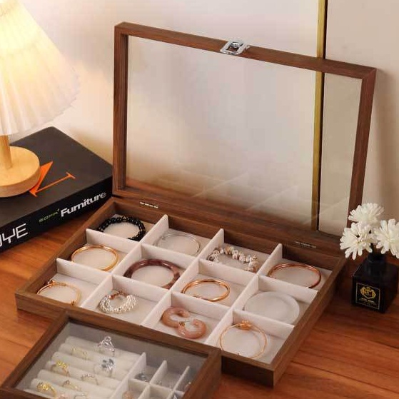 大きいレトロブレスレット保管ボックス★指輪ー収納ボックス★防塵ブレスレット＆リング収納ボックス