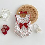 INS乳幼児ノースリーブロンパース夏薄手プリンセス田園風女の子カバーオール新生児連体服