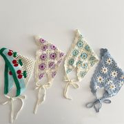 子供帽子　キッズヘッドスカーフ　レース　三角　韓国キッズハット