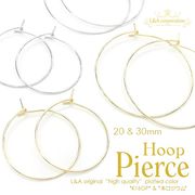 ★2ペア価格★L&A★わっかのピアス★ワイヤーフープピアスパーツ★最高級鍍金★2size★