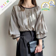2025新作 トップス シャツ 長袖 ブラウス カジュアル 透明感 レディース おしゃれ 大人可愛い