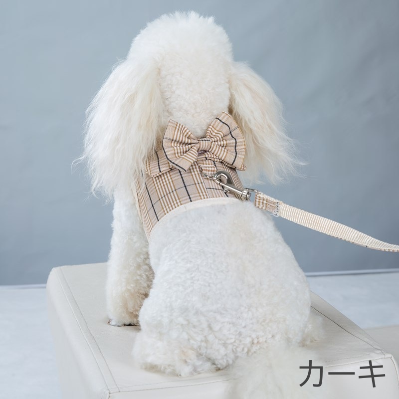 2025春夏 チェック ハーネス 夏 ビションフリーゼ トイプードル 小型犬 犬用 夏服 薄手 S-XL  直送