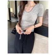 2025春夏新作 レディース 女 半袖 プリント Tシャツ トップス インナー