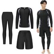 [Wotivon] 水着メンズ ラッシュガード 3点セット 長袖 レギンス サーフパンツ フィットネス 水陸両用