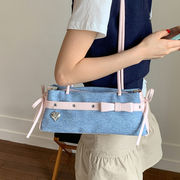 ショルダーバッグ　韓国ファッション カバン 肩掛けバッグ　ハンドバッグ　デニムバッグ