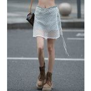 スカート Aライン  レース ミニースカート メッシュ