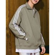 トレーナー スウェット ブラウス 長袖 立ち襟 メンズ