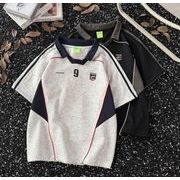 Tシャツ  半袖 ブラウス ポロシャツ 切り替え メンズトップス