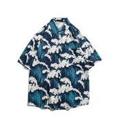 シャツ カジュアルシャツ 半袖 プリント アロハシャツ メンズトップス