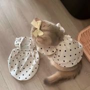 犬服、犬と猫の夏用薄手通気性水玉ワンピース、猫服、小型犬服、ペット用品