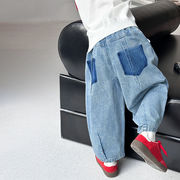 2025秋※男児用 ワイドデニムパンツ カジュアル長ズボン
