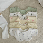 ins 新作 ベビースタイ　柔らか　ワッフル　花柄　可愛い　よだれかけ　選べる4色　ビブ　キッズ