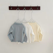 ins 秋新作　ベビー服　フリル　Tシャツ　女の子　長袖　無地　トップス　子供服　インナーシャツ　上着