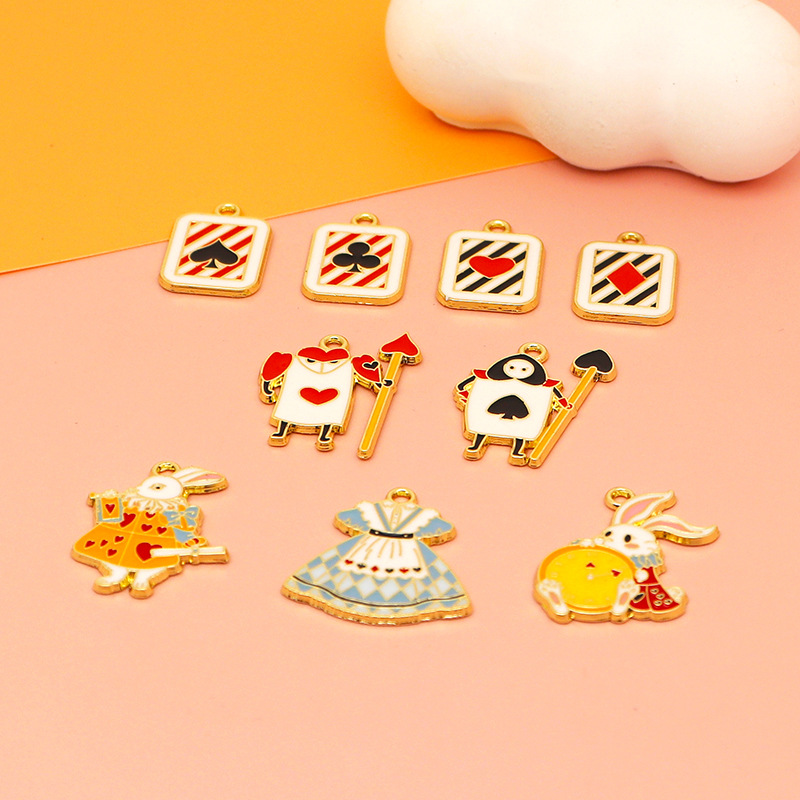 ワンピース エポチャーム うさぎ ウサギ 兎 ハンドメイド資材 アクセサリーパーツ ピューター アリス