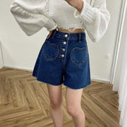 ハートデニムショートパンツ　レディース　ファッション