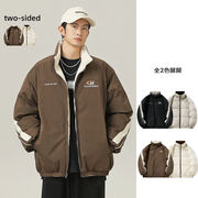 メンズ 冬新作 アメリカンヴィンテージ リバーシブル配色デザイン 中綿ジャケット 厚手アウター★全2色