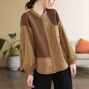 初回送料無料　レディース　上着のコート　ニット切り替えジャケット　おしゃれ　コートジャケット