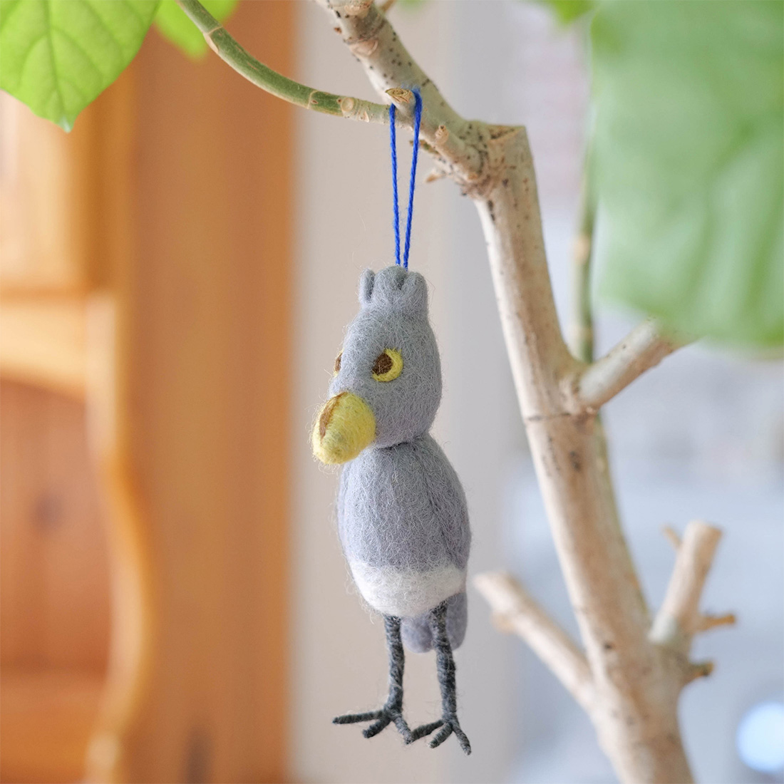 ネパールフェルト オーナメント ハシビロコウ[フエルト羊毛ウール人形バード鳥25AW]