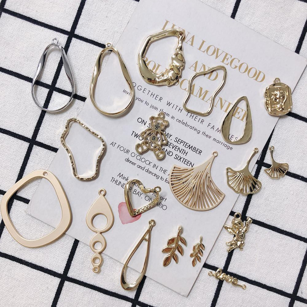 フレームパーツ 型 枠 チャーム ピアス イヤリング パーツ 不規則 アクセサリーパーツ ハンドメイド 手芸
