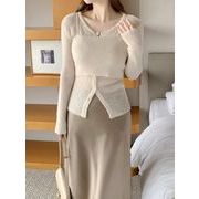 2025年INS 秋新作  　韓国風    気質   おしゃれ　 chic 韓国ファッション ニット ２点セットアップ