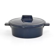 ネイビーココットM 青系 洋食器 オーブンウェア スフレ・ココット オーブンOK 日本製 美濃焼 カフェ風