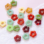 カボション 穴なし ピアス イヤリング ビーズ フラワー 花 アクセサリーパーツ 手芸 ハンドメイド ぼかし