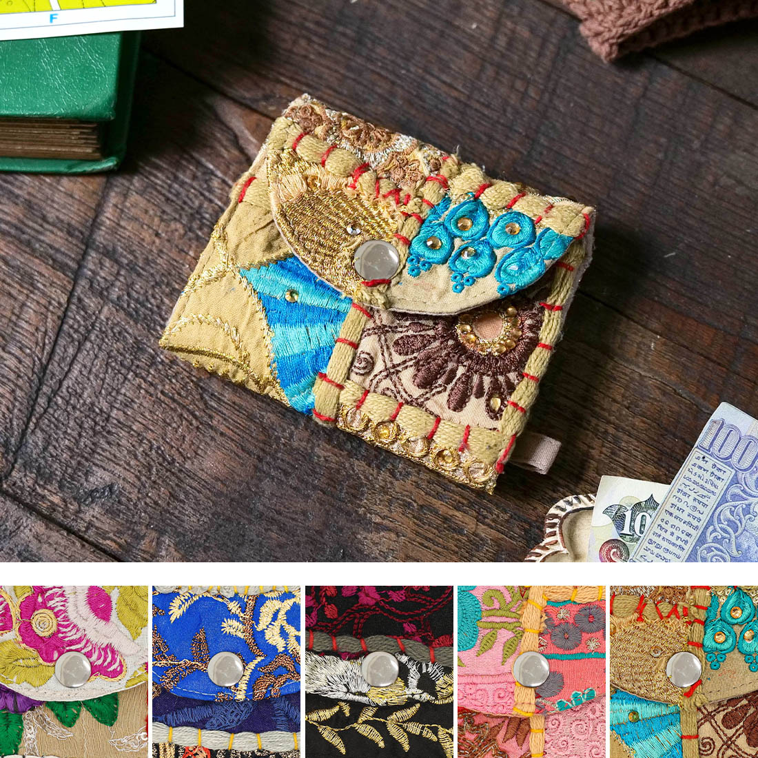 ポケットさいふ カンバディア[財布コインケース小銭入れインド刺繍 アジアン古布 25AW]