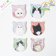 猫柄 コースター ねこ 下敷き カップパッド ネコ インテリア  断熱マット 雑貨 セラミックス 可愛い