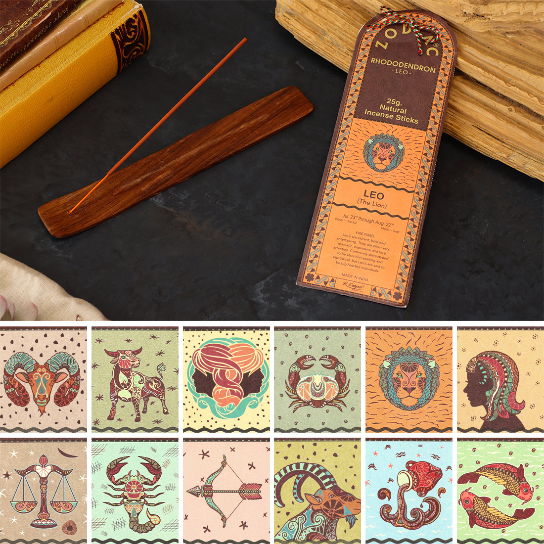 12星座 スティック香[お香癒しギフトプレゼントアロマアジアハワイフラマリン25AW]