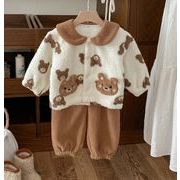 2025冬新作  韓国風子供服 キッズ服長袖+ズボン小熊ルームウェアセット女の子 カジュアル 73-100cm