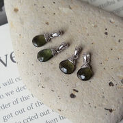 モルダバイト ペンダントトップ SV925 シルバー製 天然石チャーム 天然石トップ ペンダント ネックレス