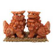 ＜インテリア雑貨・オブジェ＞55mm招福レギュラー獅子(座) ブラウン　No.208-825