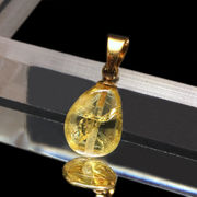 ペンダントトップ　ヘリオドール＜ブラジル産＞　ステンレス製　ゴールド