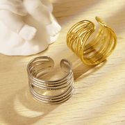 多層巻きステンレスリング（C型・レディース）オープンリング 調整可能 シンプル 指輪