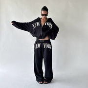 プリント スウェット セットアップ フード付き トップス パンツ ストリート系 レディース