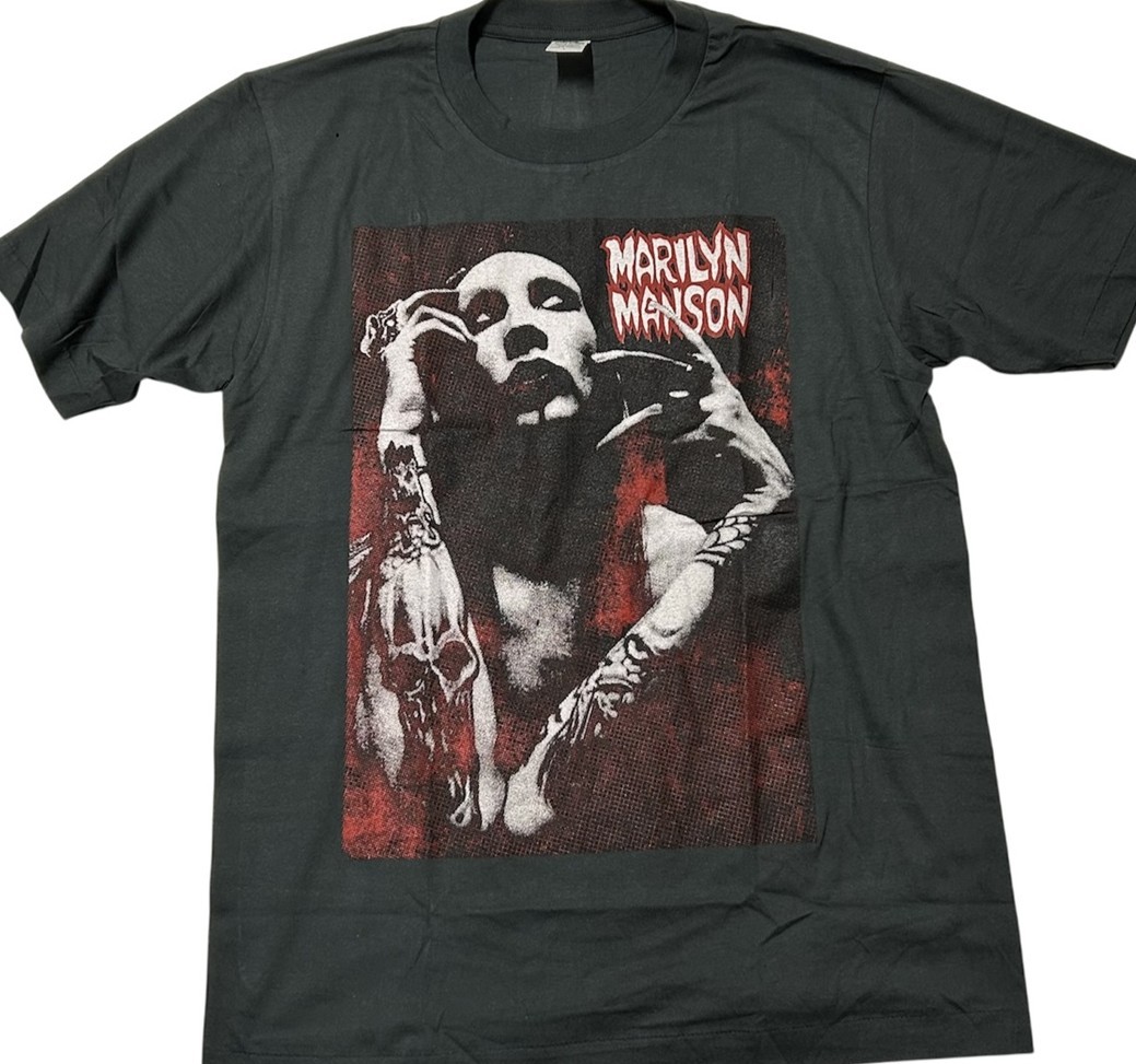 MUSIC TEE 音楽Ｔ-シャツ Marilyn Manson　 BLACK　バンドT