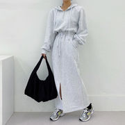 今季マストバイ　おしゃれ　気質　カジュアル系   フード付き  スウェット ドレス