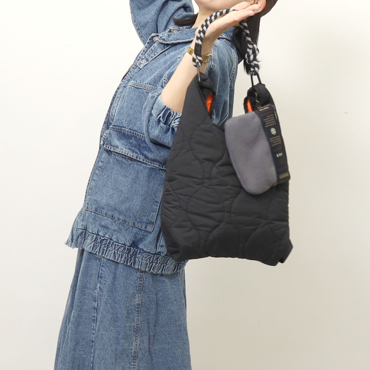 2025新作【COOCO クーコ】オリジナル柄テープ キルティング　マルシェ バッグ