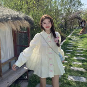 レディース シャツワンピース 可愛い系 ゆったり 長袖