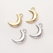 【ステンレス製　月型 】ゴールド/シルバー 約10mm 金属アレルギー対応 アクセサリーパーツ ハンドメイド