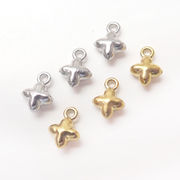 クロス チャーム ステンレス製 8mm×6mm 金属アレルギー対応 ゴールド/シルバー アクセサリーパーツ