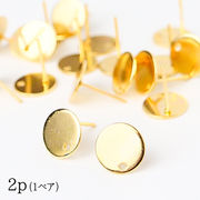サージカルステンレス(316)製 ピアス【117.穴ありラウンド平ピアス ゴールド】【2個/20個売り】ピアス