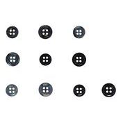 ミササ　耐衝撃樹脂シャツボタン　BK（10mm～11.5mm）【全10種類】