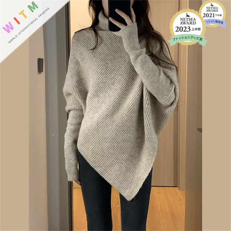 2025秋冬新作 不規則 セーター レディース服 トップス インナー 長袖 ハイネック 全4色 オシャレ