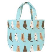【ランチトート】ミニトート ウシロネコ ミント ねこ