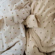 2025秋冬※MUSE☆新生児 綿100 ロンパース 花柄 防風袖 おくるみ風ハイウエア