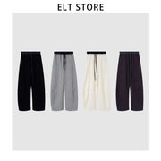 プレミアム品質　デニム接ぎデザインスウェストパンツ