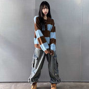 今季マストバイ   気質   おしゃれ   長袖  ニット  レトロ  ストライプ    セーター