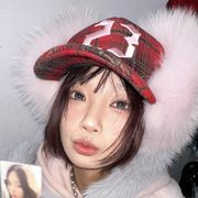 キャップ　帽子　秋冬　レディース　韓国ファッション　チェック柄