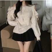 今季マストバイ   気質   おしゃれ   デザイン性   ニット オフショルダー  トップス